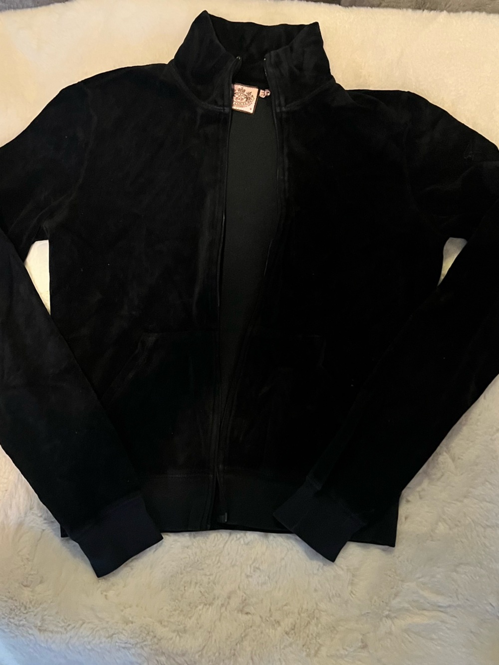 Juicy Couture Black Velour Zip Jacket